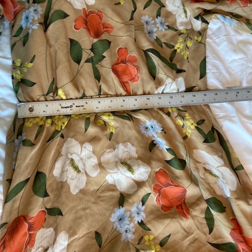 Lost + Wander Size M Floral Beige Orange, yellow, Long Maxi dress So Pretty! - Picture 8 of 12